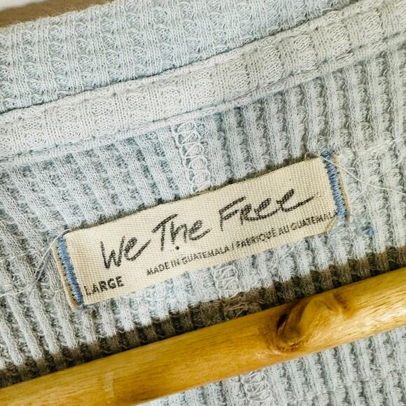 Free People We The Free waffle knit thermal t shirt womans Womans Large - Picture 5 of 12